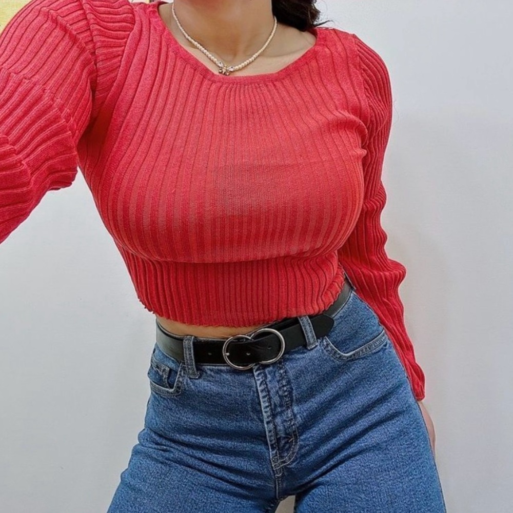 Paper heart Pink cropped Sweater
